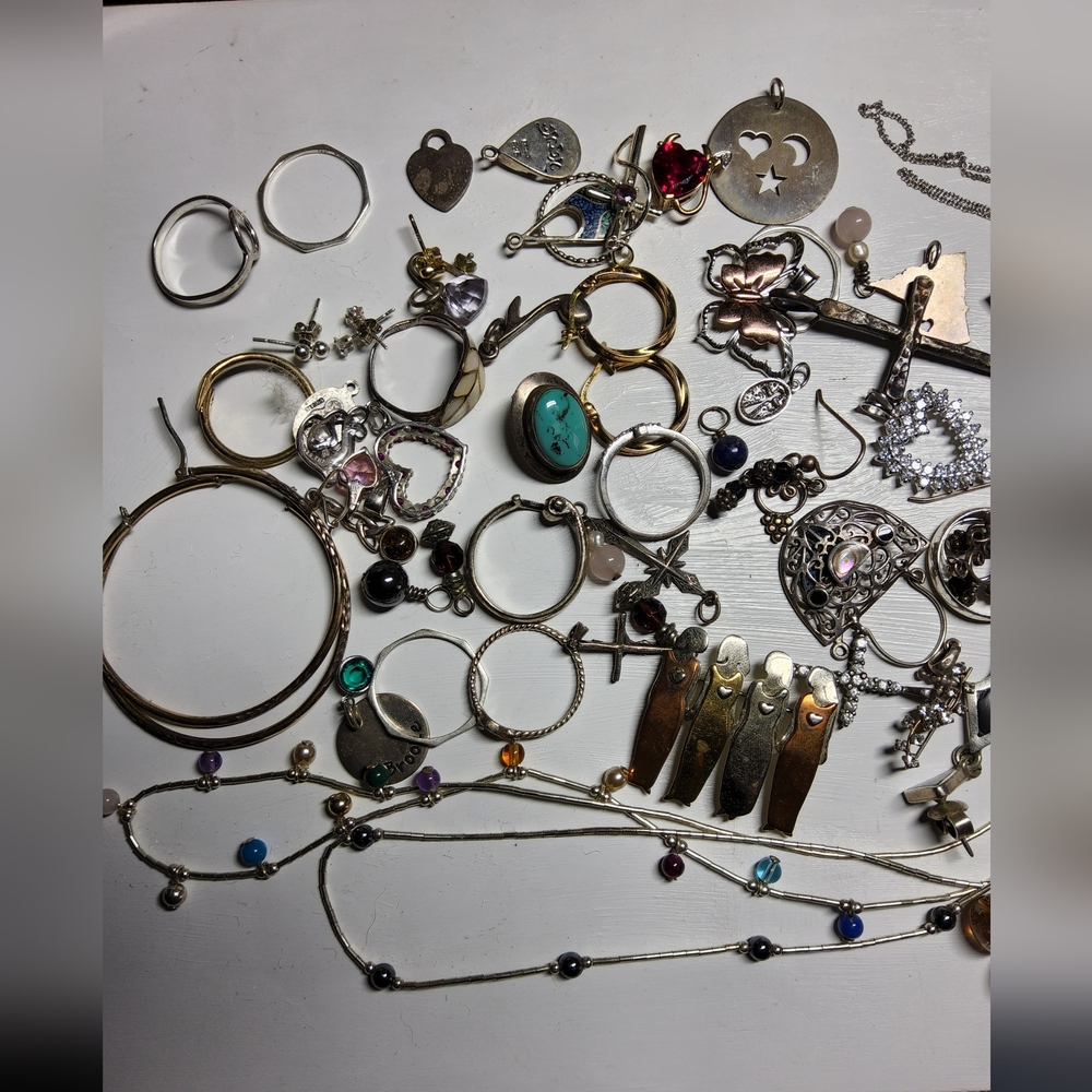 Vintage Sterling Silver 925 Scrap Bulk Craft Jewelry Grab Bag